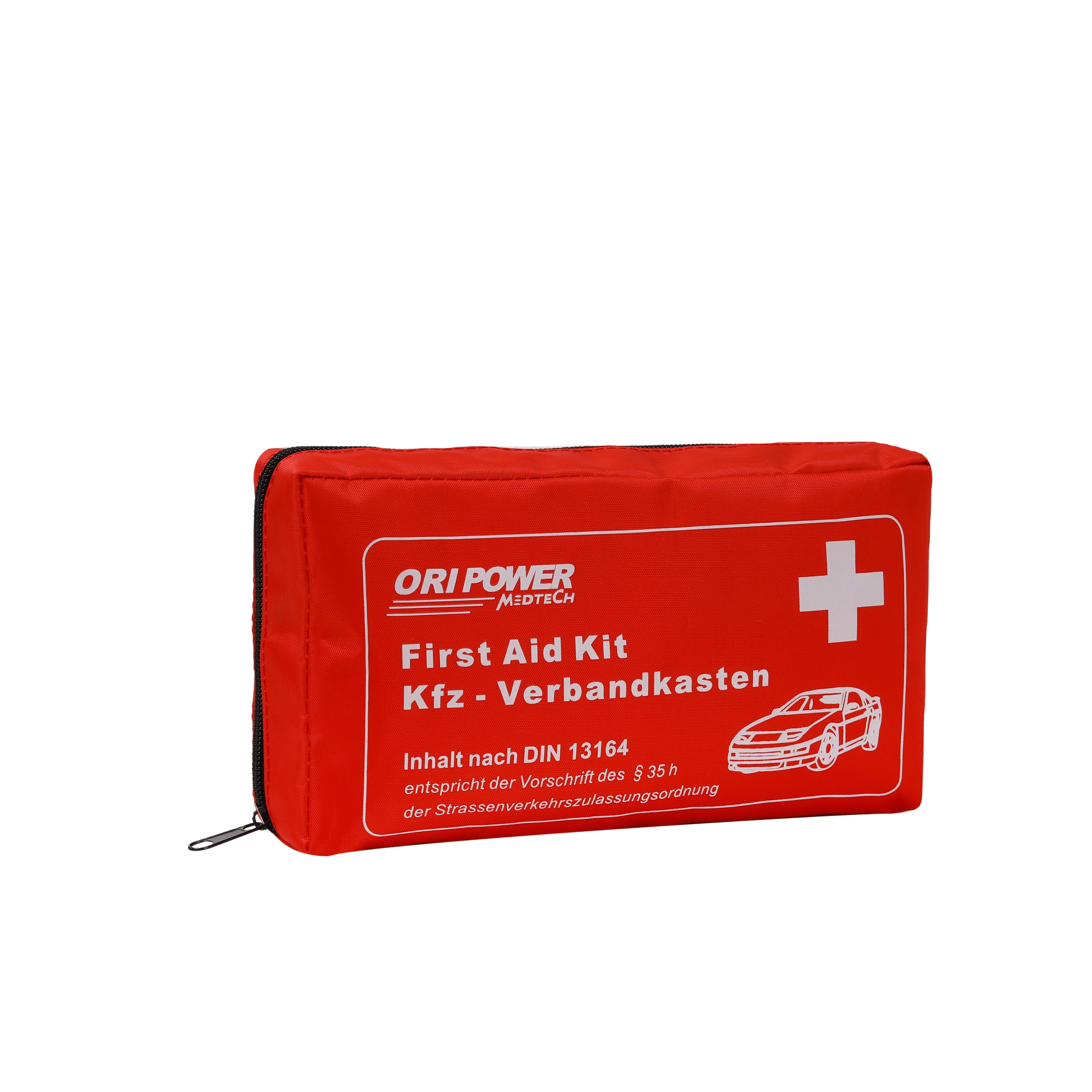 European standard best hot sell  DIN13164 first aid kits bags car emergency kit with warning triangle safety vest