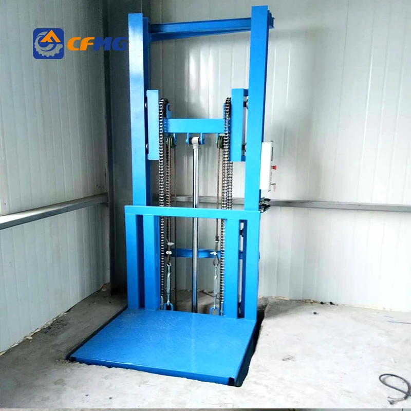 500kg load lifting height 4m hydraulic freight elevator guide rail cargo lift table for sale