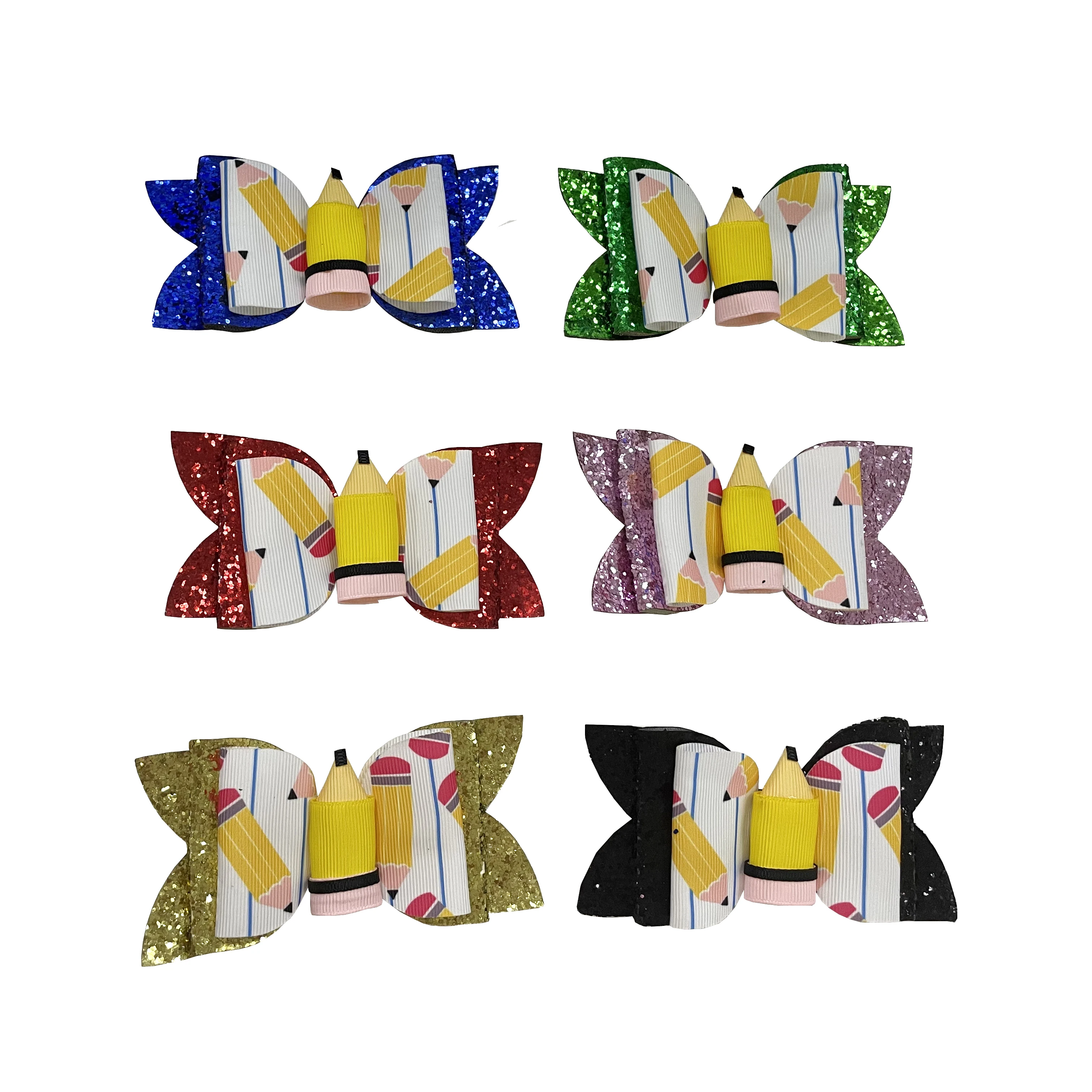 Зажим для волос для девочек с бантом из блестящей ленты