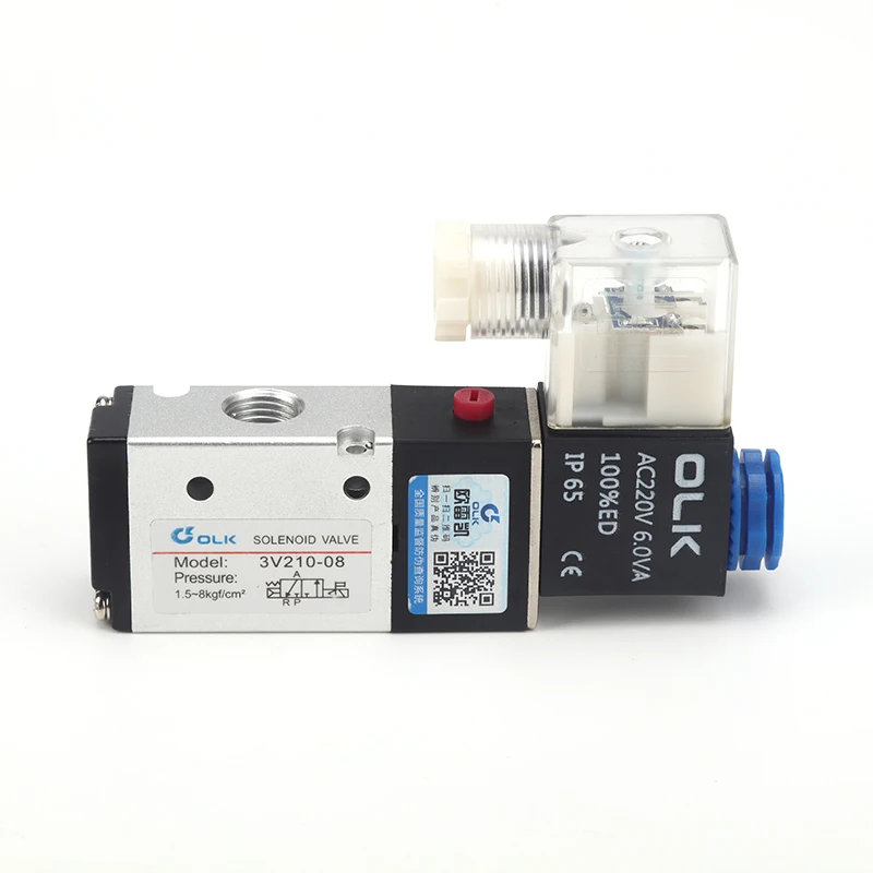DC24V Voltage 3V210-06 3V210-08 3 Way 2 Position Pilot Solenoid Valve 3V Air 3/2 Vavle AC220V DC12V