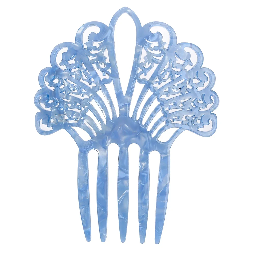 Wholesale Hollow Out Women Fork Hair Clip Classic Tortoiseshell Color Acetate Hair Combs Insert Style Combs For Hair Decoration