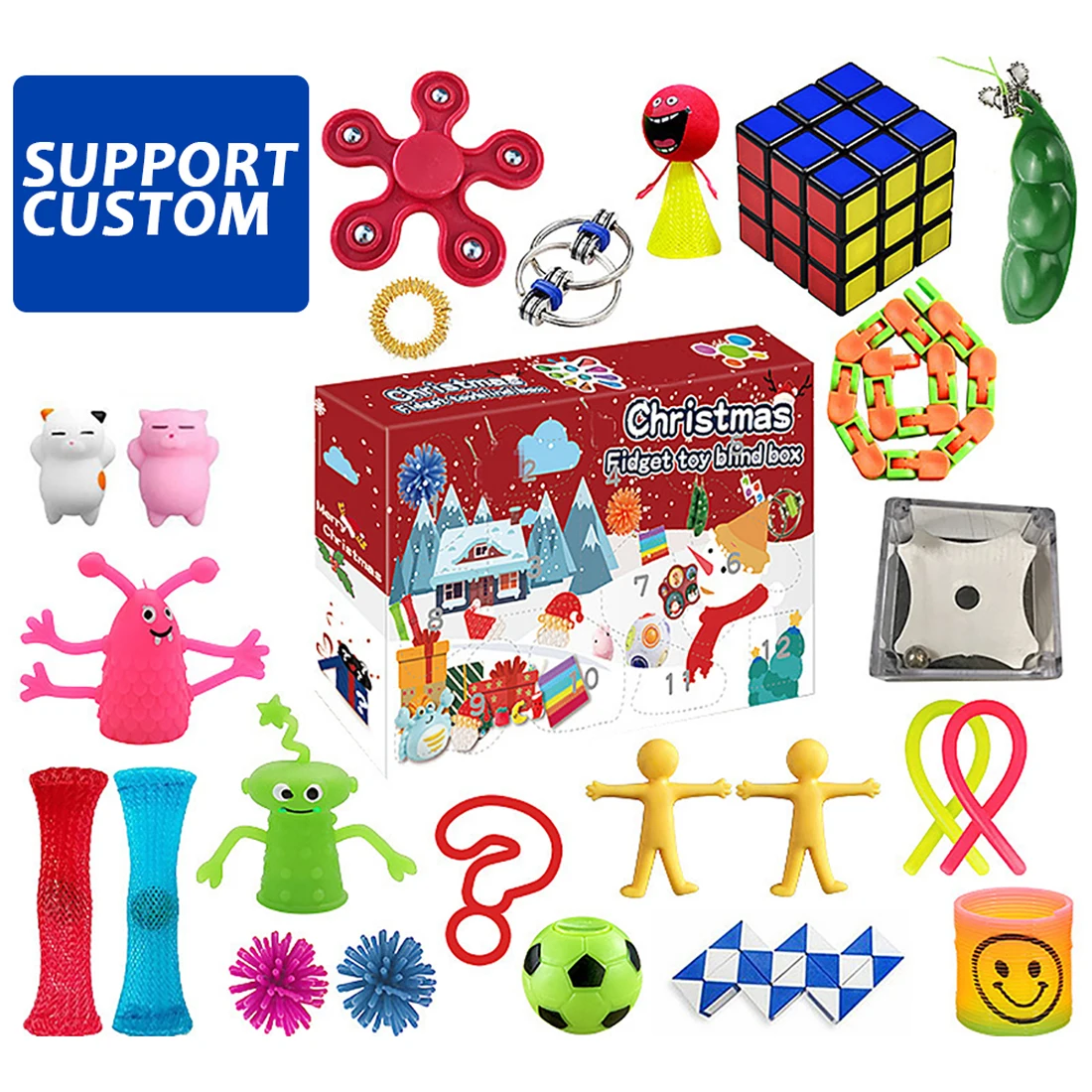 Hot Sale Toy Custom Christmas Fidget Toy Blind Box Fidget Advent Calendar