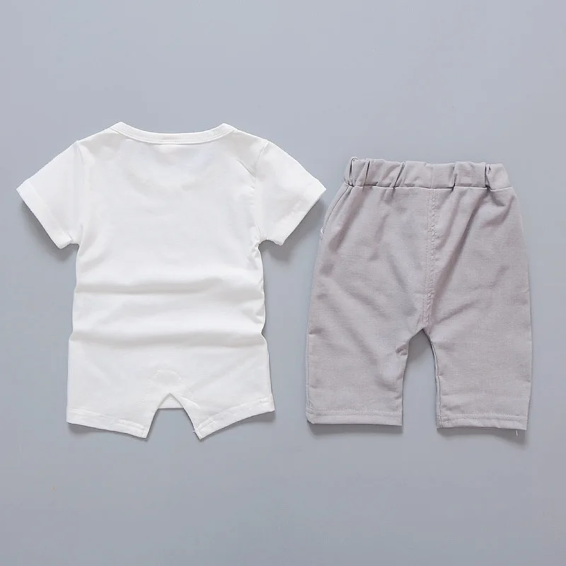 
2021 baby suit 1-4 years old boys leisure baby elephant T-shirt two-piece set 