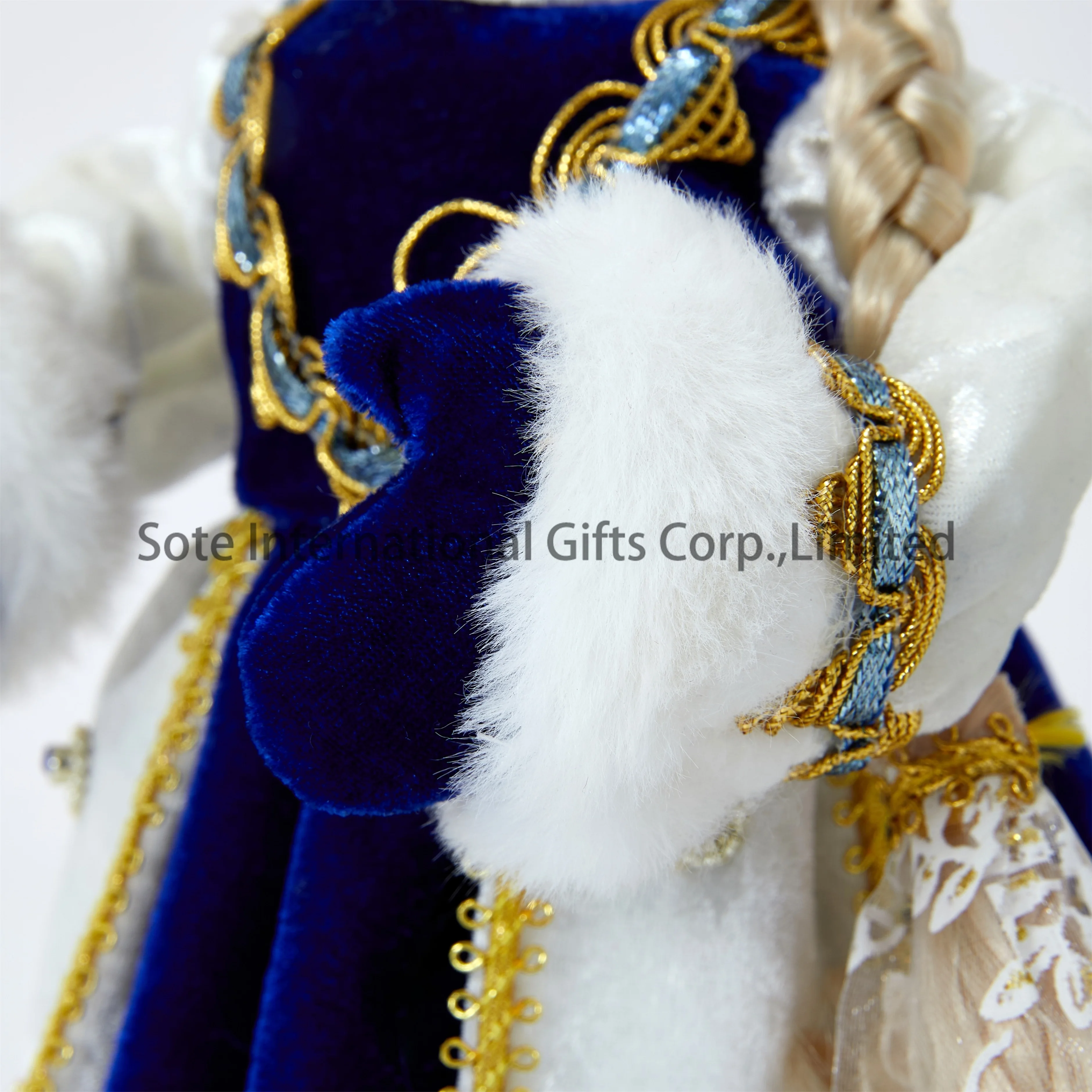 SOTE Handmade Blue White Russia Electric Snow Girl Plush Toy Standing Musical Dancing Snow Maiden Dolls Indoor Russian New Year