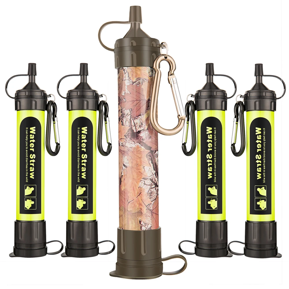Outdoor Portable Personal Water Filter Straw Emergency Survival Water Filtration System Purifier for Camping Hiking Backpacking
