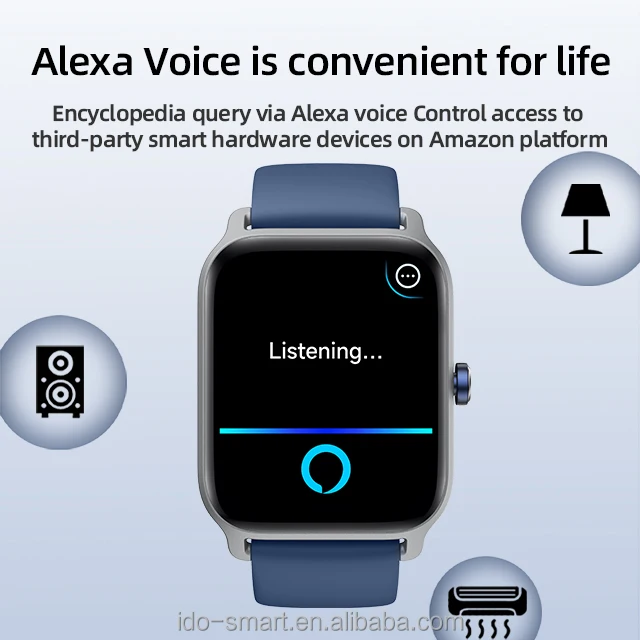 Fashion smart watch blood oxygen fitness sleep tracker heart rate BT calling features compatible iOS Android Men Women