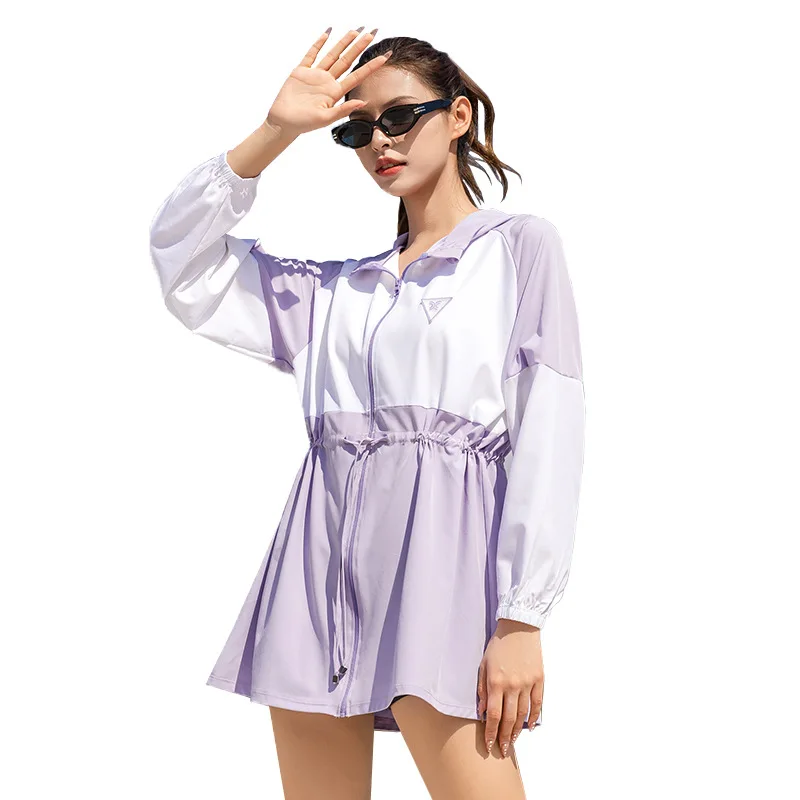 2022 New Summer Ultra-Thin Long Sleeves Women UPF 50+ Sun Protection Clothing Hooded Jacket
