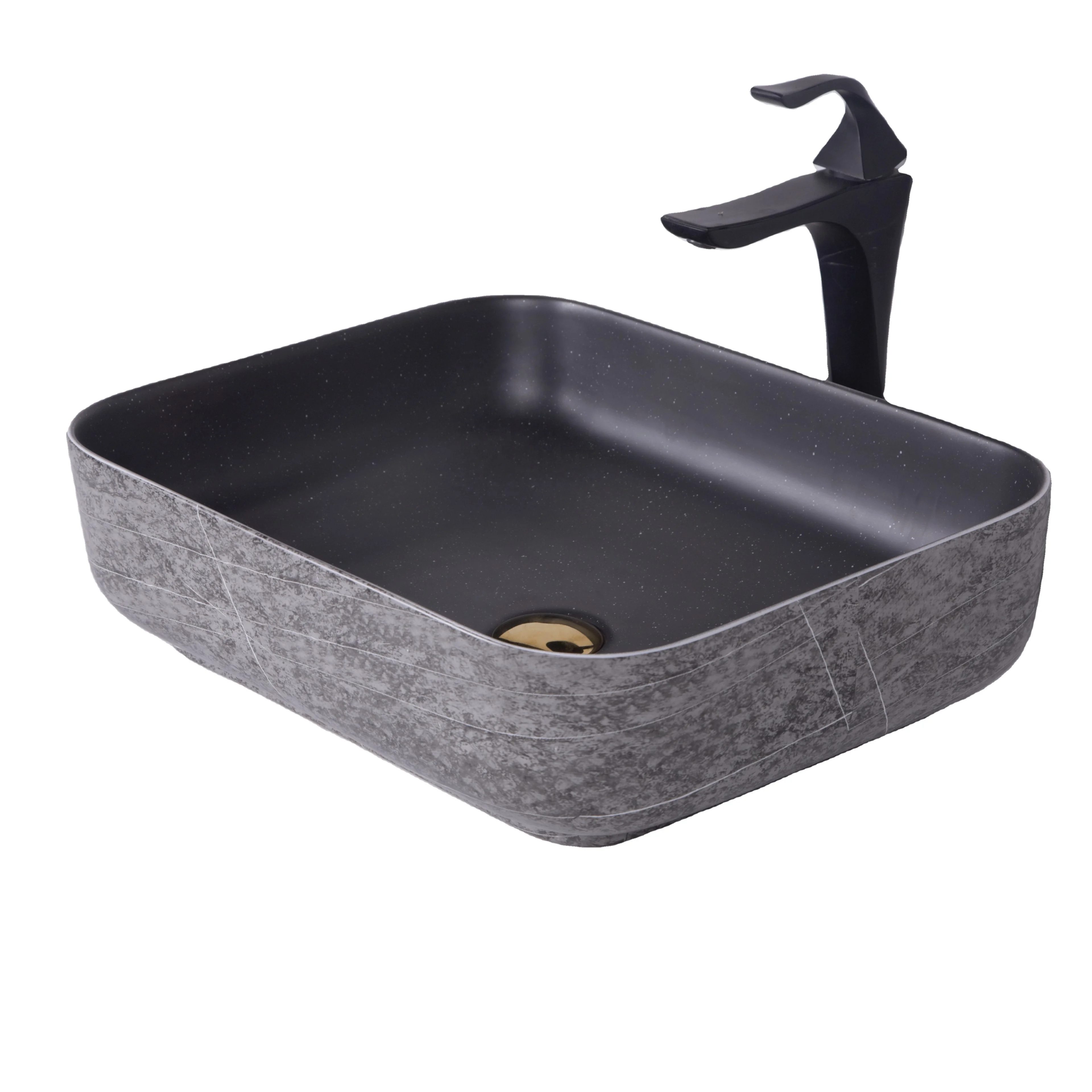 Hot sales above counter sink sanitary ware basins ceramic new Decal marble wash basin