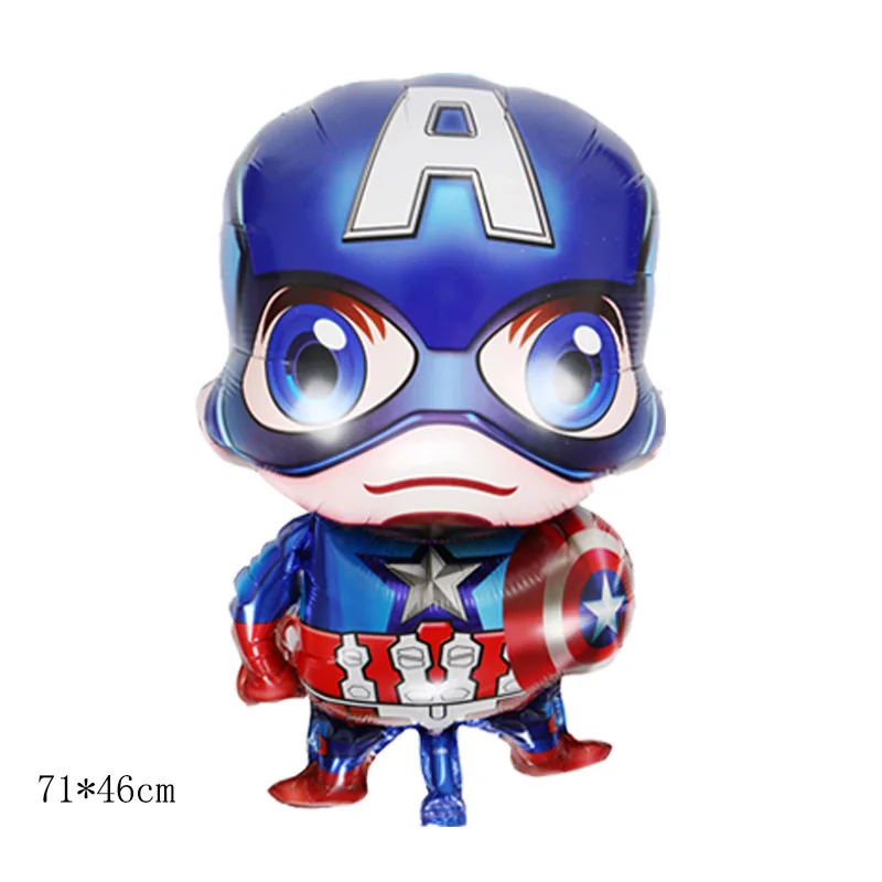 Marvel Captain America Spiderman Hulk Iron Man Cartoon Foil Balloons Baby Shower boy Birthday Party Decor Kids Gift