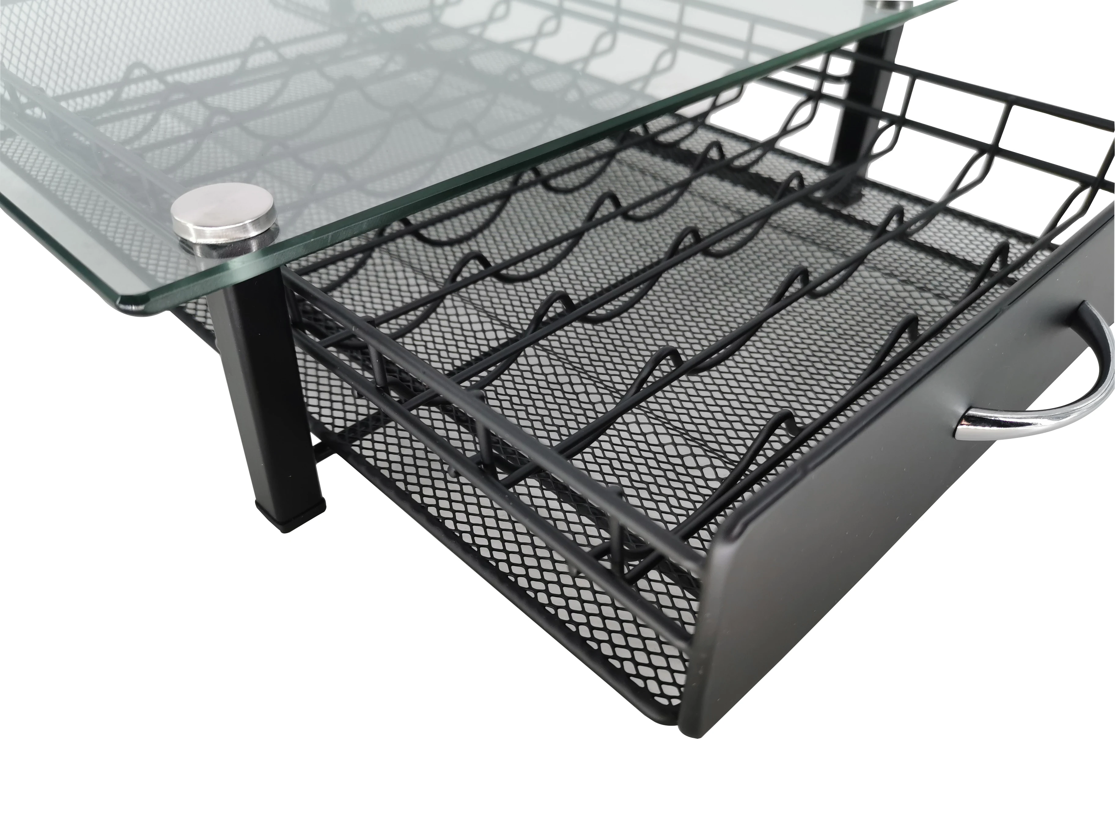 Developed design 40 pcs Coffee Capsule Holder Capsules Capacity Glass Drawer for Nespresso Vertuoline