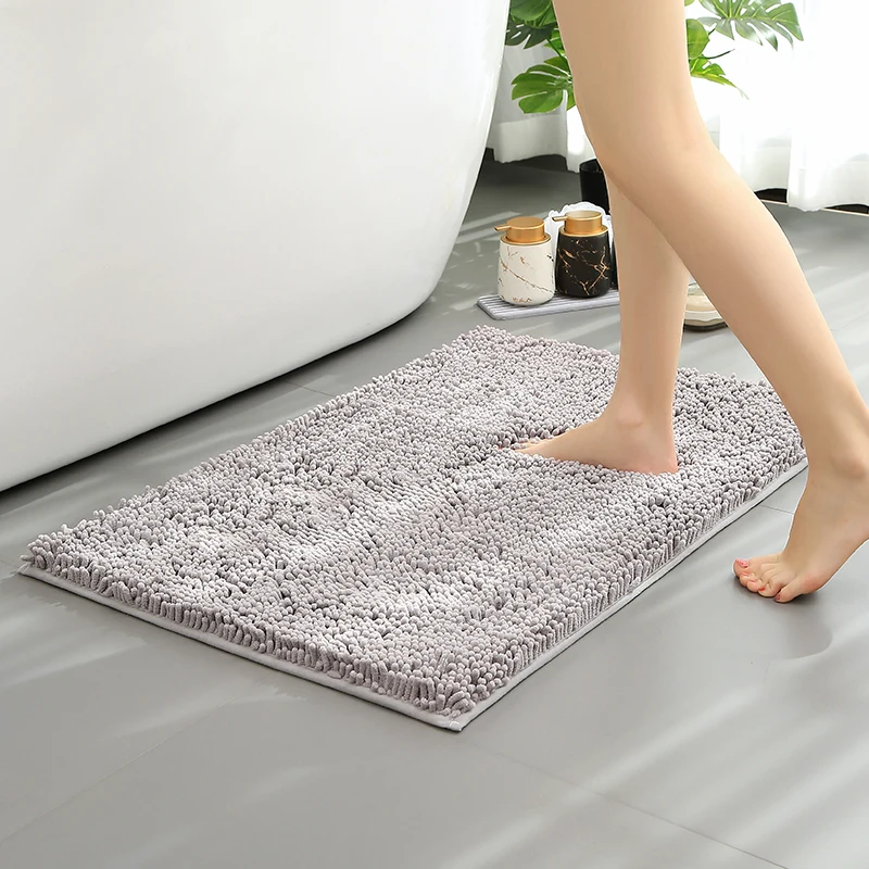 Sky Gray Fluffy Plush Strong water absorption Cheap High Quality Home Rugs And Machine Washable Microfiber Fluffy