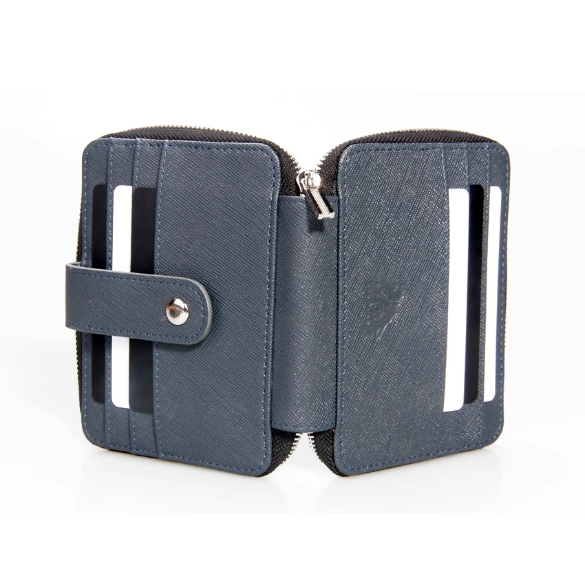 Кошелек с rfid-защитой для монет, маленький кожаный кошелек с монетницей и держателем на молнии, тонкий кошелек для мужчин и женщин