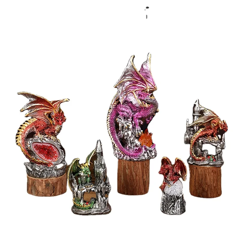 Modern Ornament Dragon Statue Sculpture Figurines Decor Resin Art Crafts Ornaments For Home Decoration