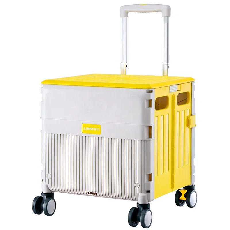 Factory Supplies Portable Trolley Cart Universal Wheels Foldable Grocery Luggage Shopping