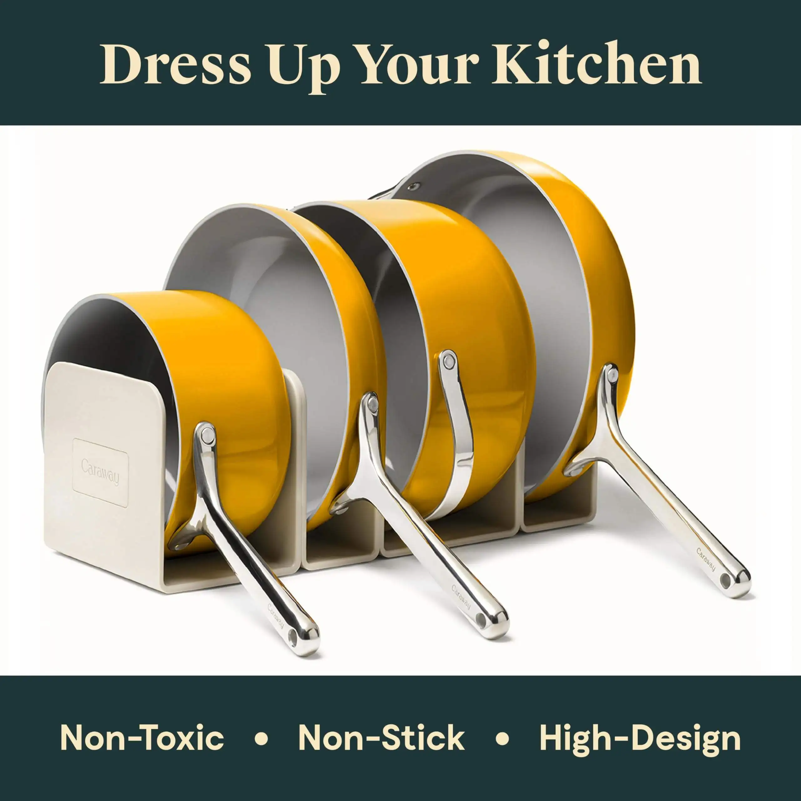Carawayhome Manufacturer Wholesale Hot Sale 7pcs Nonstick Ceramic Cookware Set Pots Pans Lids and Kitchen Storage