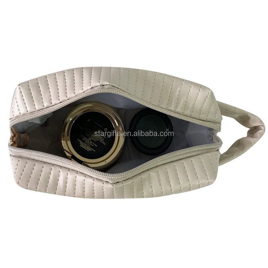 Factory 300D 600D Polyester Fabric Medium Size Custom Printed Reusable Pouch Women Cosmetic Bag