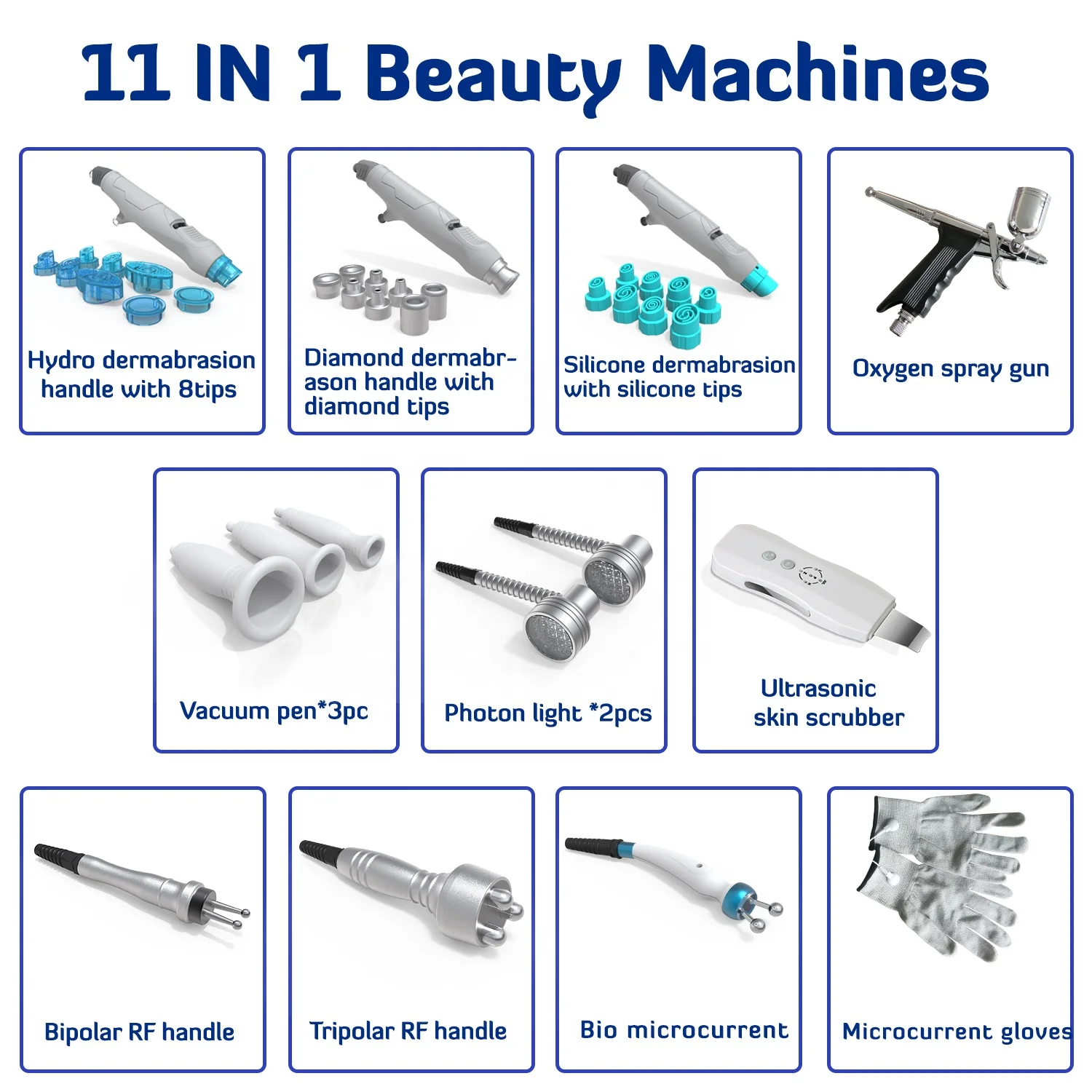 2025 Newlife Factory Facial Machine Spare Parts 12 in 1 Hydra Peeling Diamond Dermabrasion Instrument Accessories