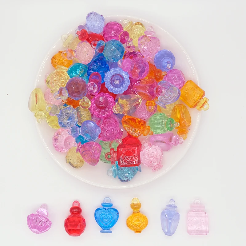 Transparent Acrylic Beads Factory Wholesale Customize Plastic Perfume Bottle Beads Bulk For kid Party Toy