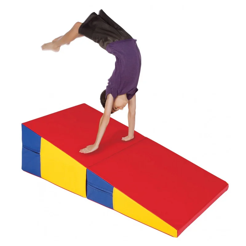 Tumbling Wedge & Skill Shape Gymnastics Cheese Mat: Folding Incline Mat for Home Gym & Aerobics Exercise