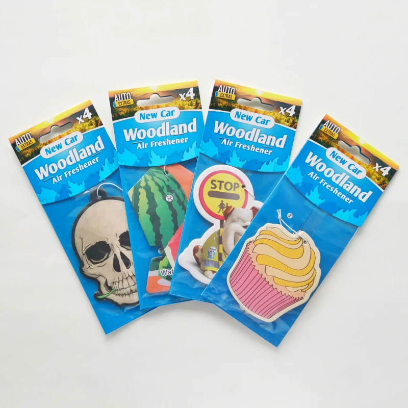 Hot selling customized design hanging  paper air freshener for car