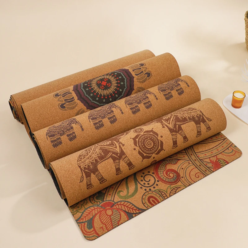 Factory Price Cork Yoga Mat Natural Rubber Yoga Mat Chakra Cork Yoga Mat for Home Gym