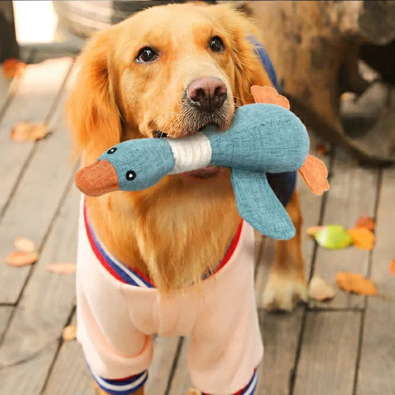 Pet Accessories Wild Goose Plush Animals Bite Toy Squeaky Dog Plush Toy
