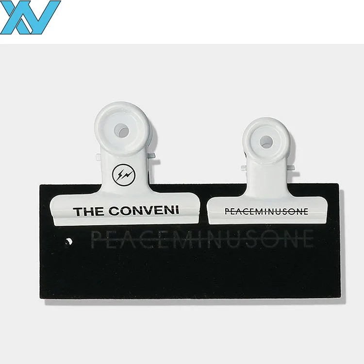 customer logo white binder clip money clip Bulldog Clips
