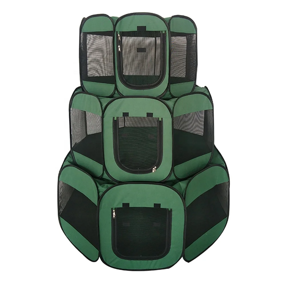 Wholesale foldable playpen cage tent collapsible pet exercise tent 600D oxford cloth portable pet playpen