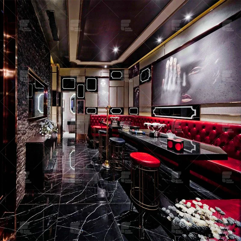 Fancy nightclub counter bar furniture sets lounge furniture for bar night club 3D interior design