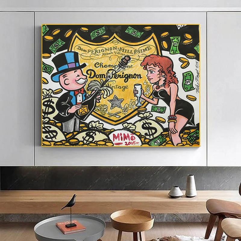 Cartoon street Graffiti Art Alec Monopolis Posters and Prints Canvas Paintings Wall Art Pictures for Living Room home decor