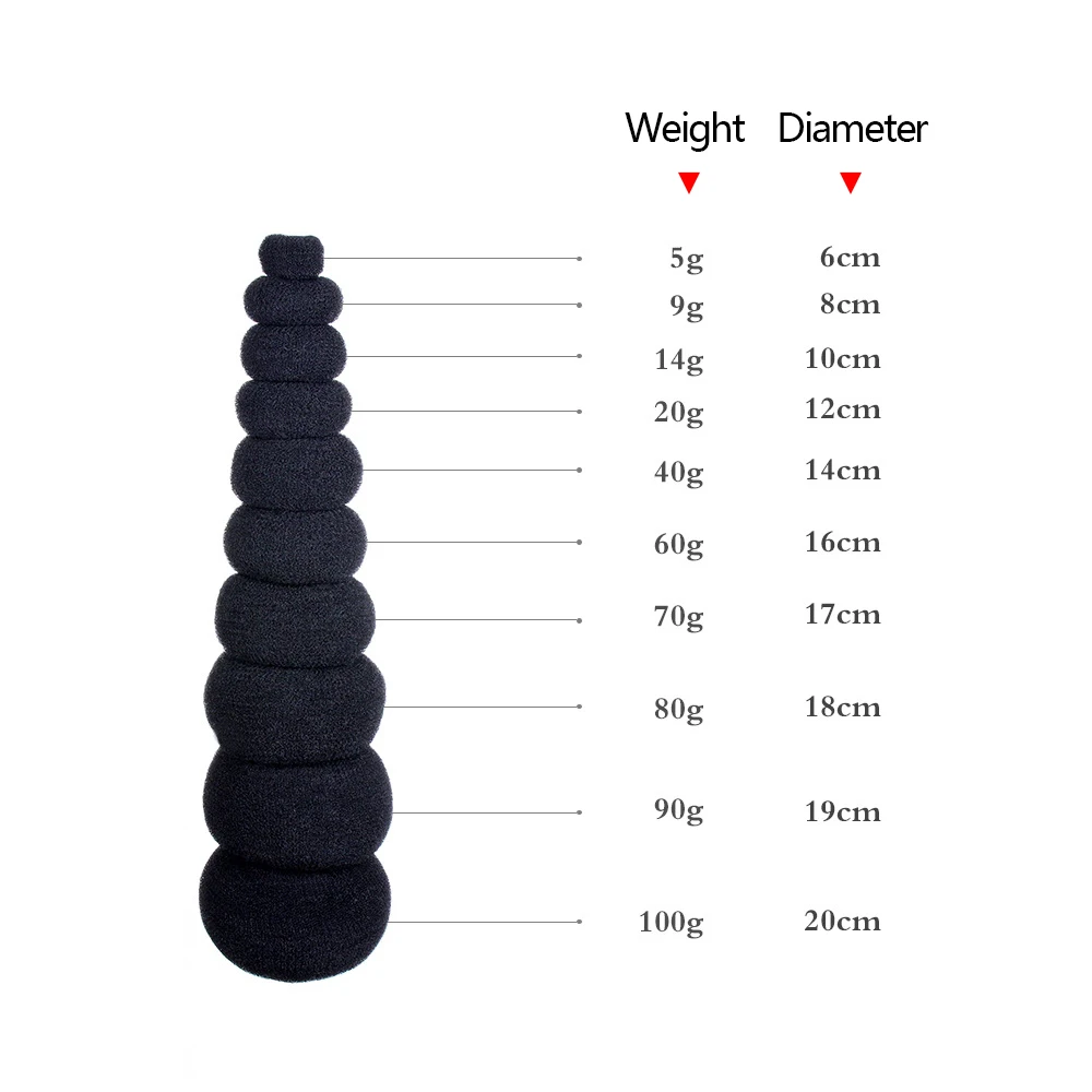 Wholesale Women Large Small Ring Style Easy Hair Bun Foam Sponge Nylon Hair Donut Bun Maker for Hair Styling