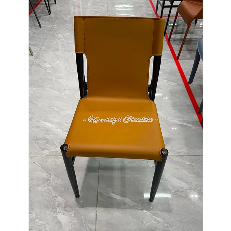 Durable Big Seat Space Dining Chair PU Leather Material Durable Hotel Dining Chairs