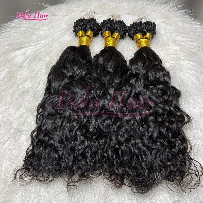 brazilian micro ring loop hair extensions raw virgin cuticle aligned Human Hair kinky Straight micro ring hair extensions