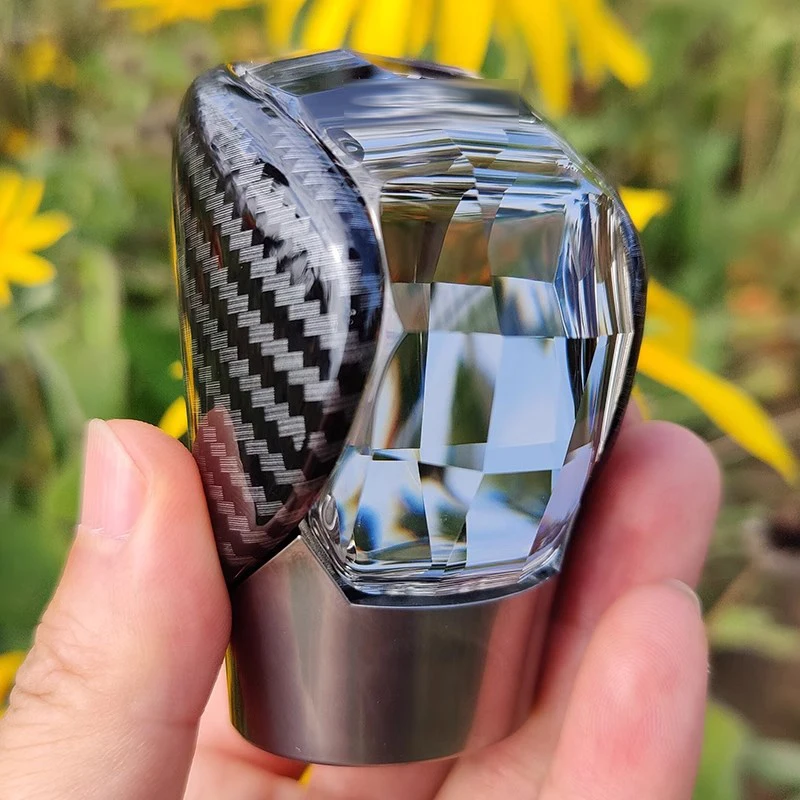 Crystal Gear Shift Knob Lever Carbon Fiber For Lexus NX RX ES IS GS ES300h NX200t RX300 IS300 Automatic LED Light Gearbox Handle
