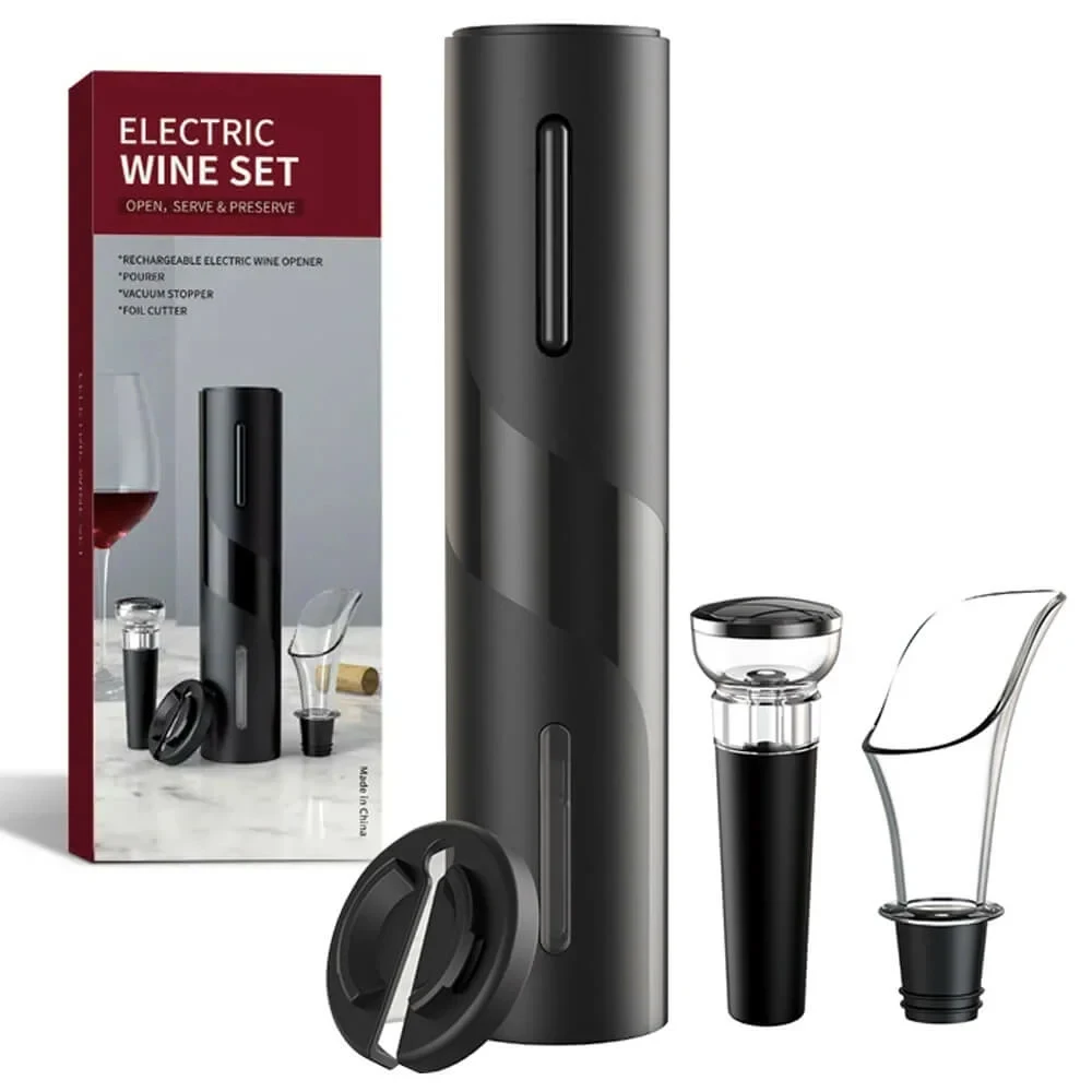 4 in 1 Battery Operated Electric Wine Bottle Opener Set Automatic Wine Bottle Openers , Corkscrew Wine Opener for Kitchen Bar
