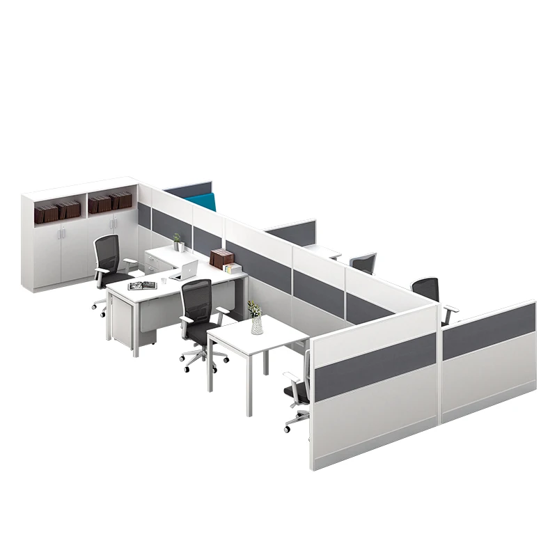 120 degree large space office partition new style 3 person desk office workstation office furniture for staff