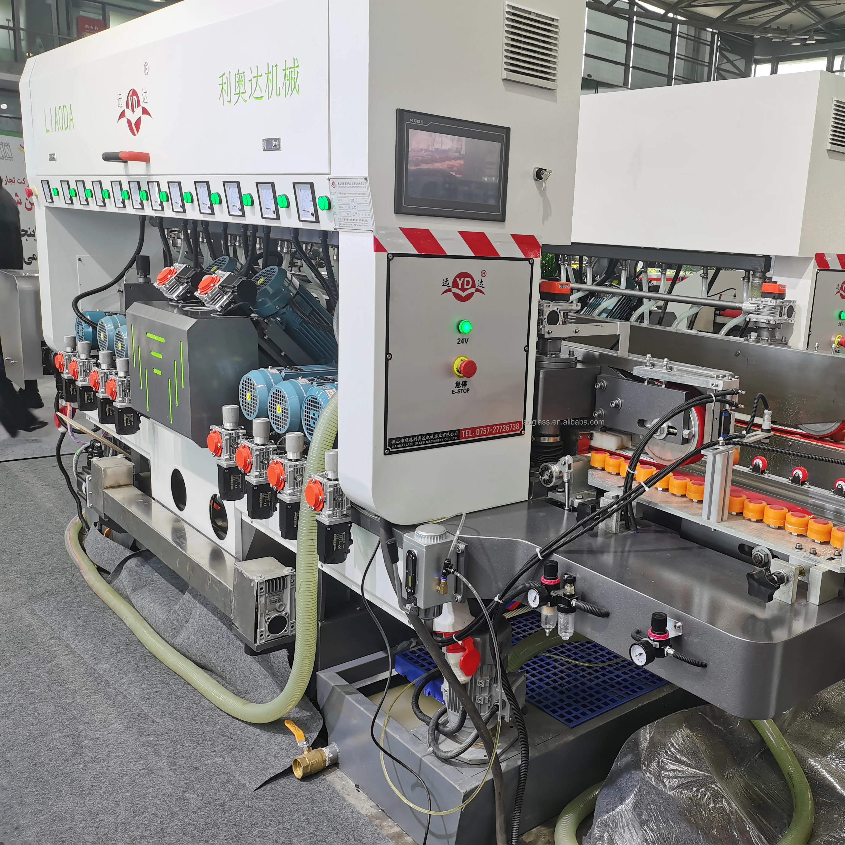 LIAODA High Speed Servo Control Glass Double Edger Machine Production Line