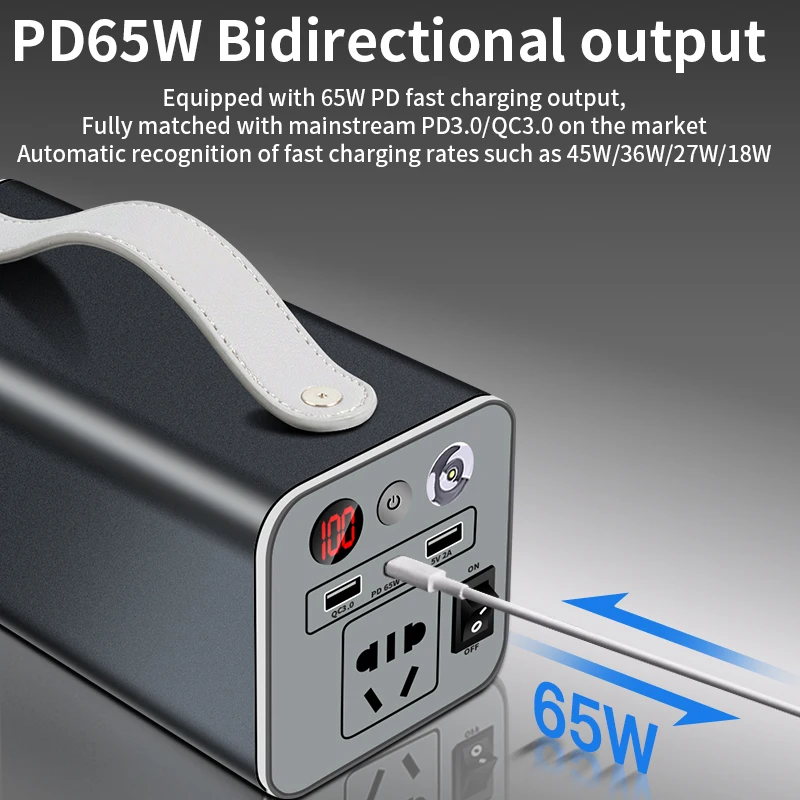 Solar Power Station Backup Emergency Energy Storage Battery 180w 300w Portable Power Station Laptop PowerBank