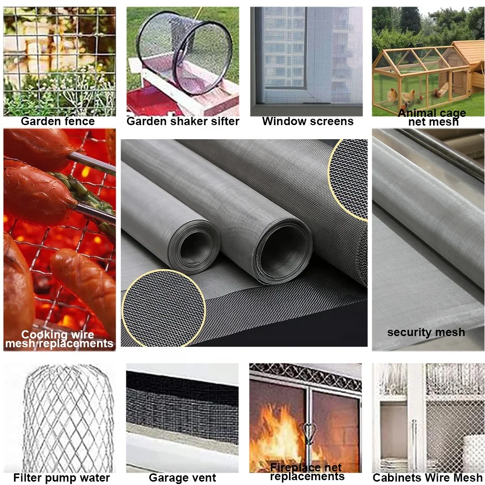 Stainless Steel Wire Mesh 150 300 400 500 Mesh Plain Weave Sieving Screen Filter Custom Cutting
