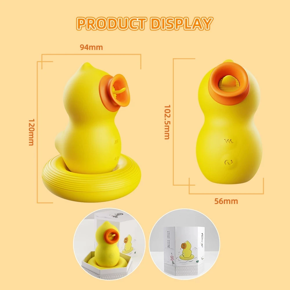 Cute Duck Rechargeable Sucking Vibrator Sex Vibrate Vagina Nipple Clitoris Stimulator Massager Sex Toy For Woman