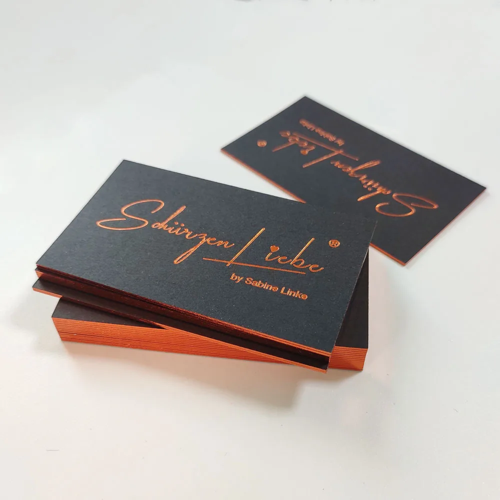 Gold foil paper card printing thank you card for small Business custom luxury Business cards customized