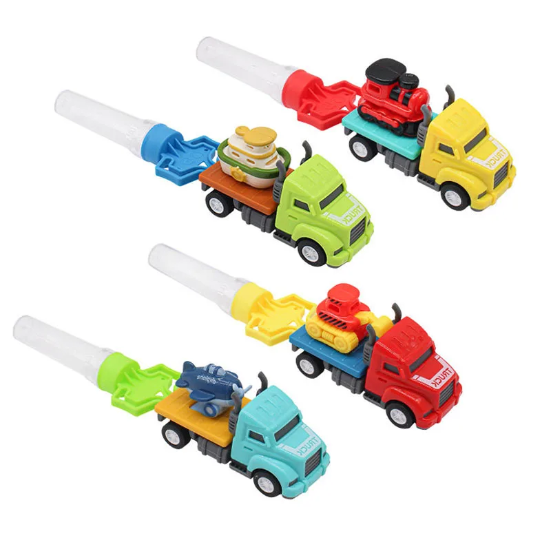 European wholesale promotional  funny ejection vehicle toy empty tube plastic candy toy for soft candy