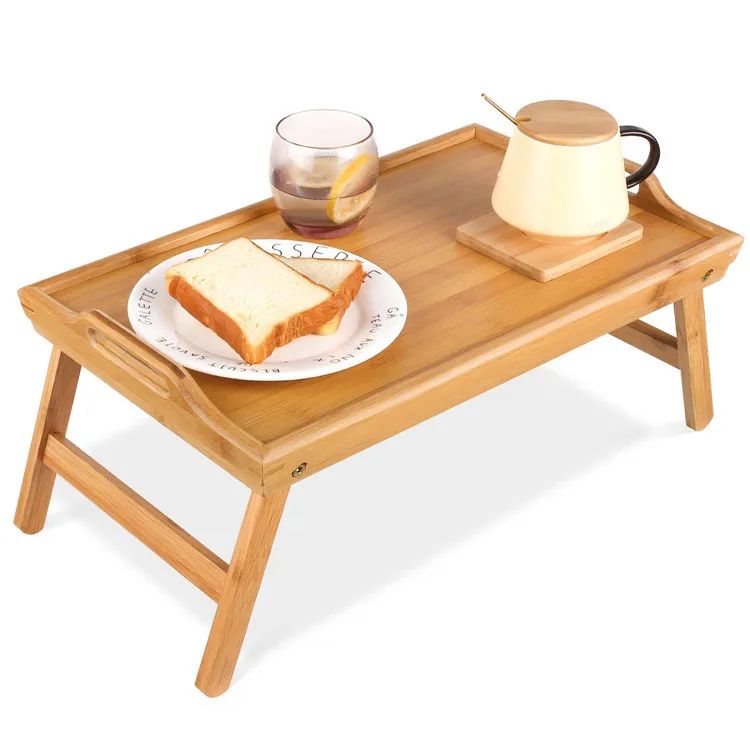 Cheap Price Breakfast Tray Table with Folding legs - Serving tray bamboo - dinner trays, tea tray, bed trays for eating