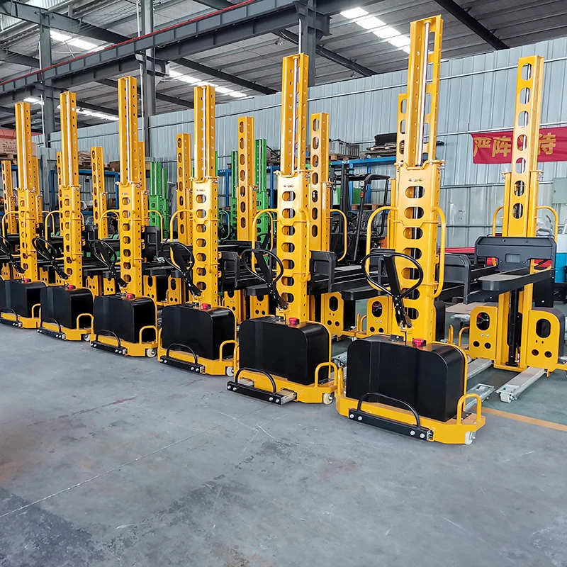 Wholesale High Quality Electric Self Loading Pallet Stacker 1000kg 1500kg 700kg with Lithium Battery