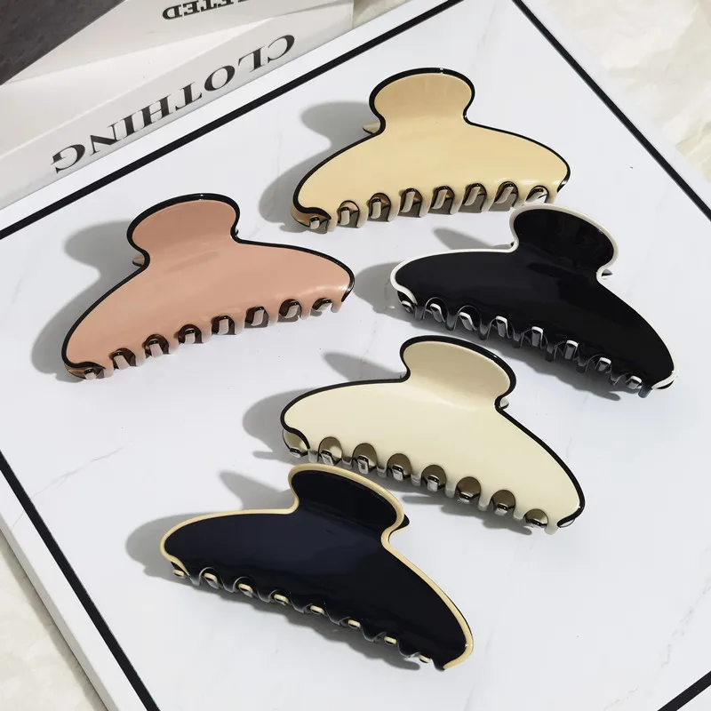 Wholesale New Arrival Fashion Women Hair Accessories Geometric Elegant 11cm Large Cellulose Acetate Hair Claw For Women