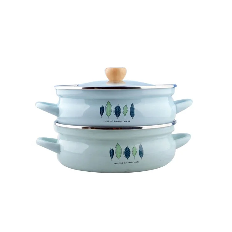 
Hot Sale Enamel Soup Heating Pot Blue Color Enamel Iron Cast Pot With Factory Price 
