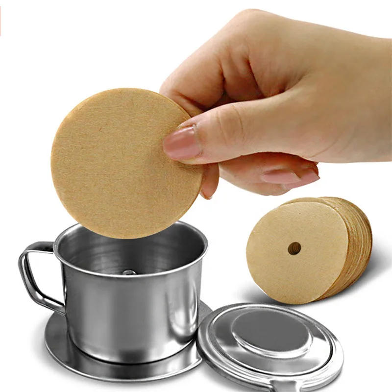 Coffee Filter Paper Supply Moka Pot Round Filter Paper Ice Drip Pot Special Filter Paper 100 Pieces a Package Large Discount