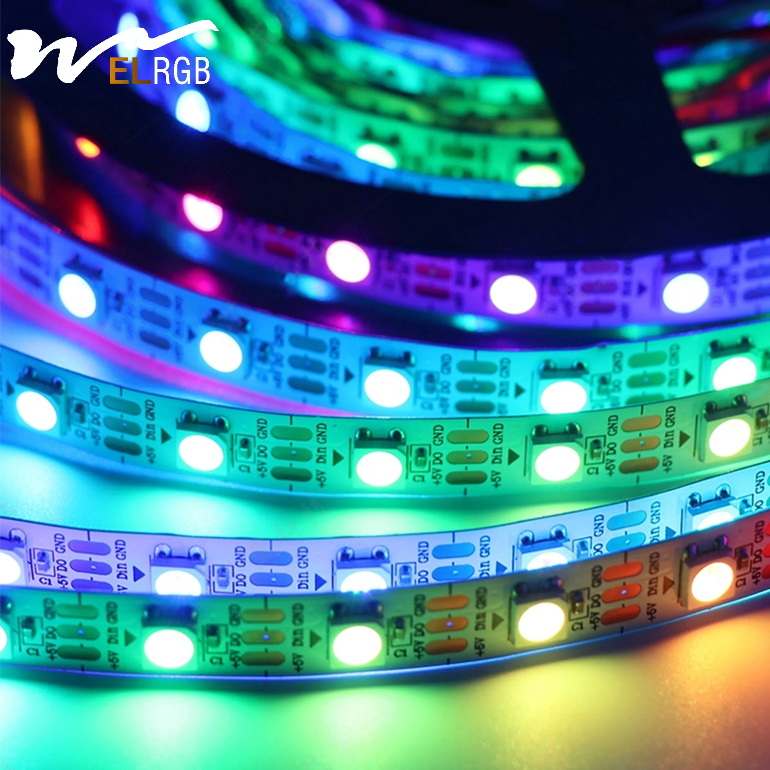 Full Color  smd5050 60leds/m Flexible smart led Light Strip  Addressable addressable digital rgb Flex Led Strip Light