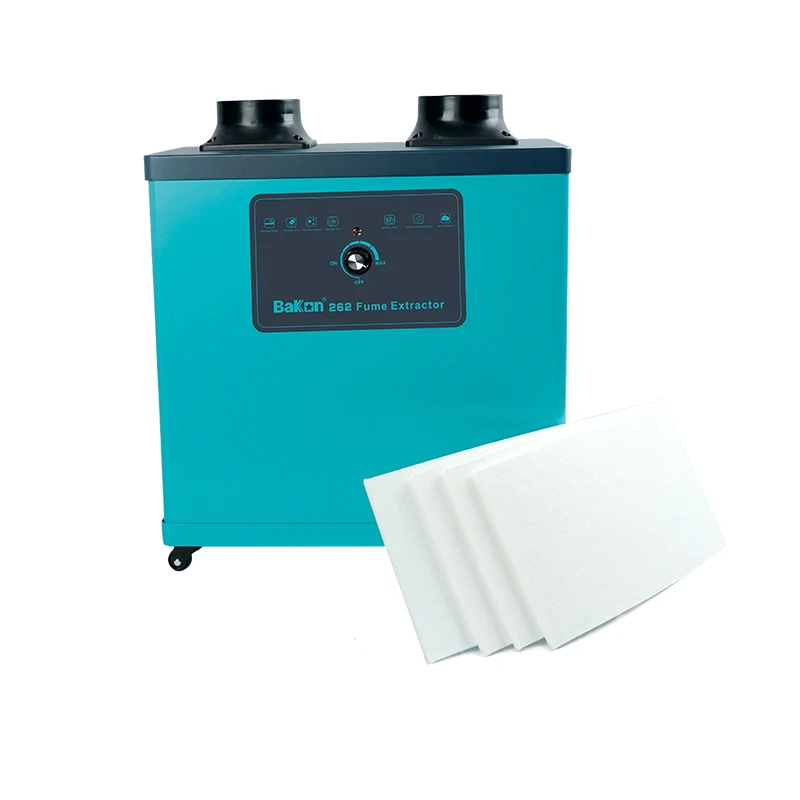 Bakon 180W industrial exhaust hood laser engraving exhaust extractor with double arms