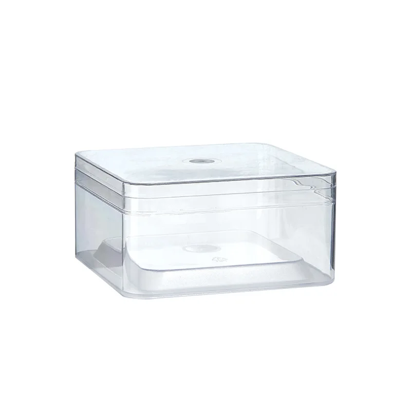 HF2022 Manufacturers supply rectangular candy food grade transparent plastic square box chocolate box cookie cos storage